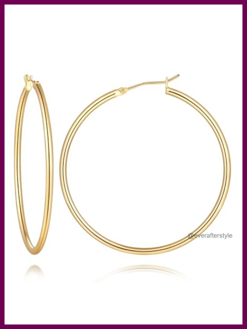 14K Gold Plated Hoop Earrings Lever Back
